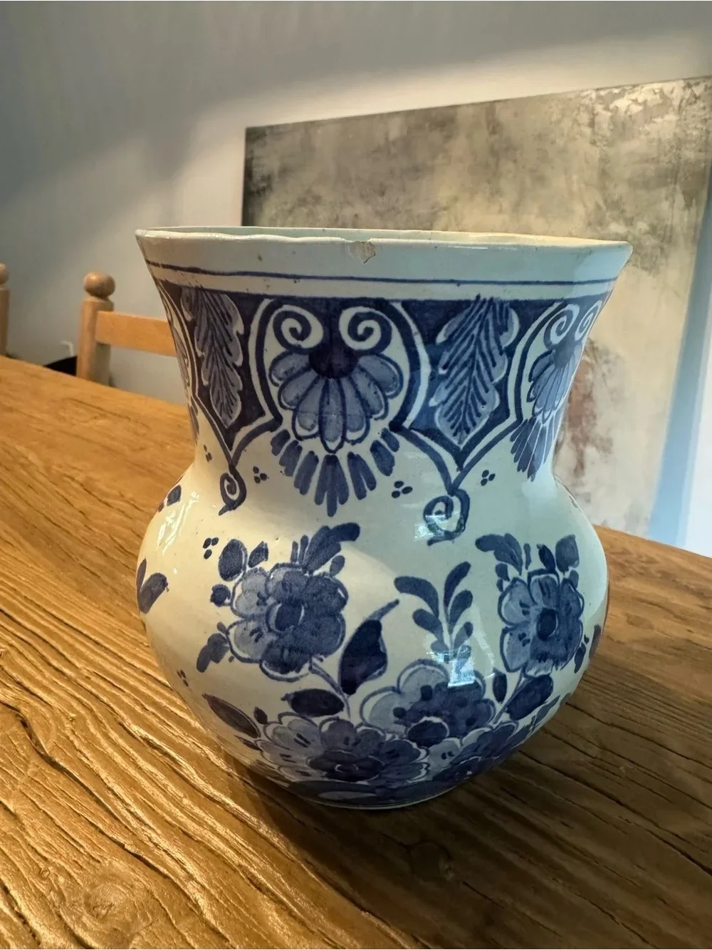 Blue and White Floral Ceramic Vase